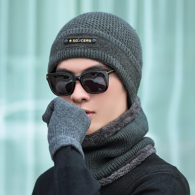 2019 новая зимняя вязаная шапочка шапка шарф перчатки наборы мужские и женские