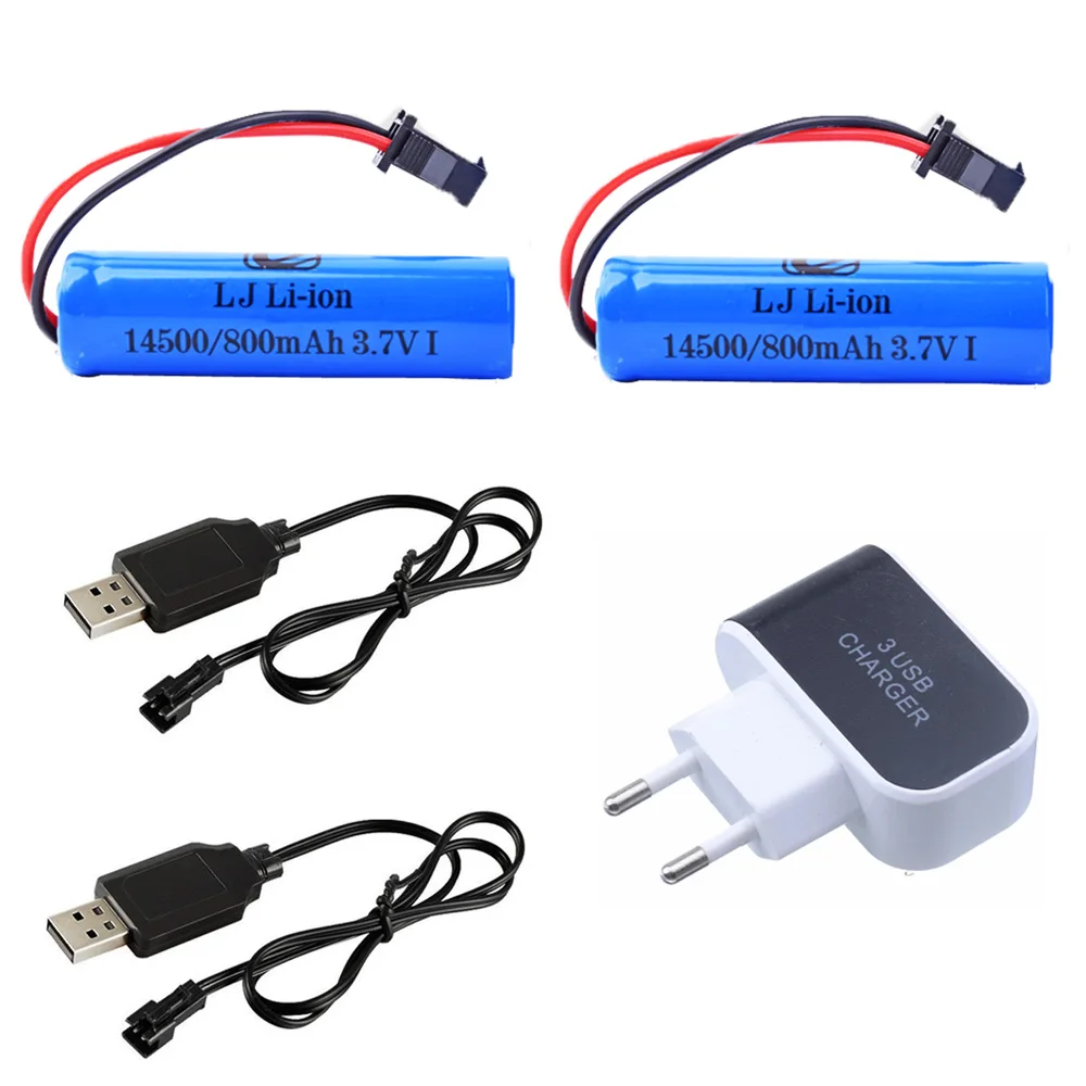 14500 battery 3 7v 800mah lipo battery and charger set for c2 d828 rc stunt dump car toy accessory 3 7 v rc battery sm 2p plug free global shipping