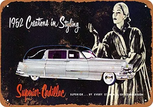 

Алюминиевый металлический заказ Nonbrand 12x16, винтажный образ 1952 Leichenwagen