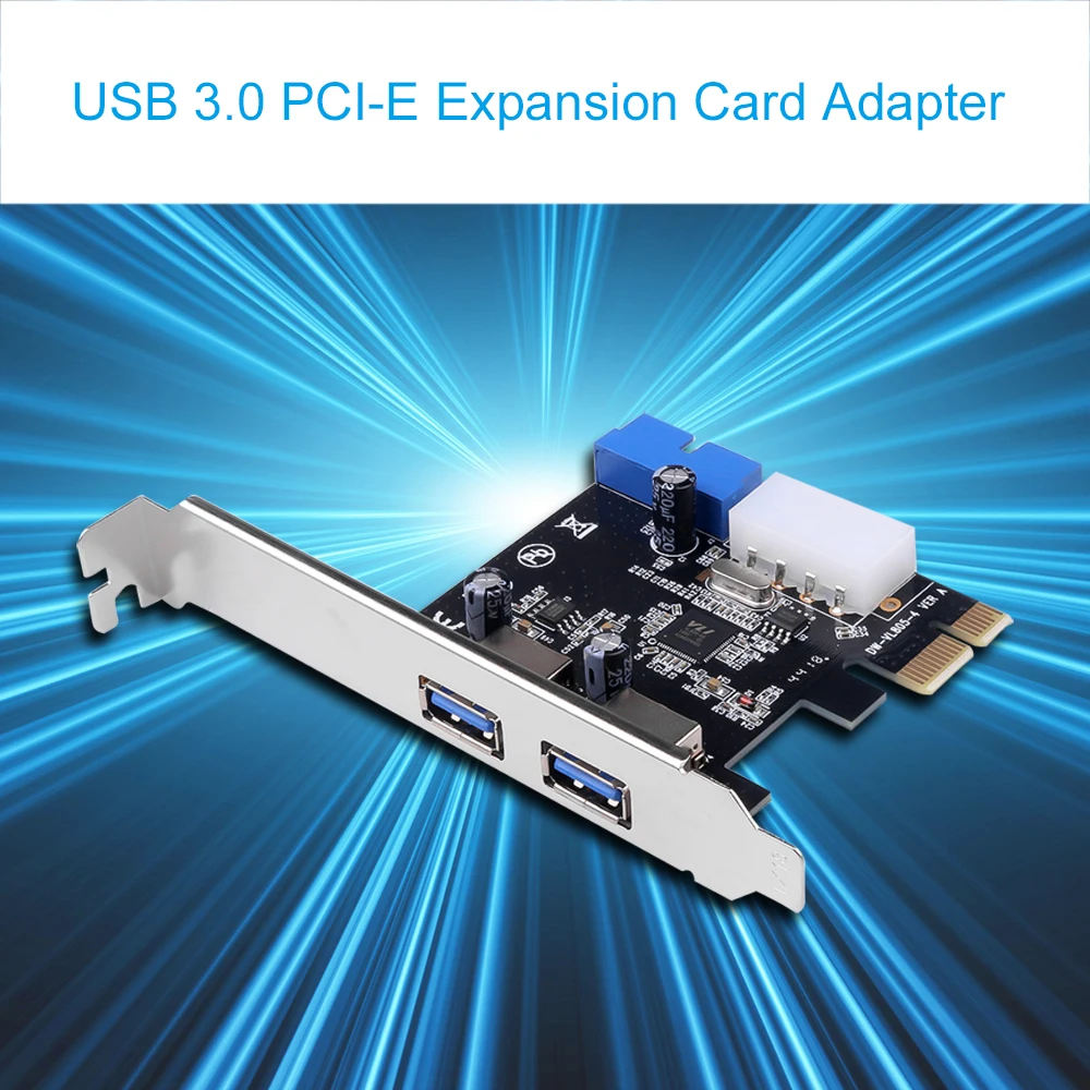 2-портовая USB 3 0 PCI-e Плата расширения PCI express PCIe хаб адаптер 2-портовый e 1x |