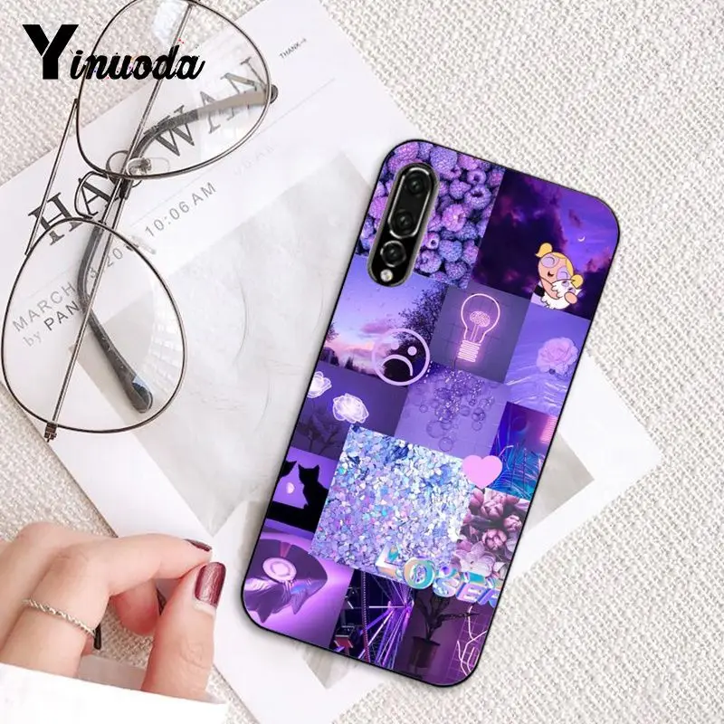 Yinuoda Лавандовый фиолетовый цвет тематический узор чехол для телефона huawei P9 P10 Plus