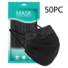 50 шт Одноразовые черные взрослых защитная маска от пыли капель 3 слоев фильтр ушной нетканые маска для лица для Для мужчин Для женщин