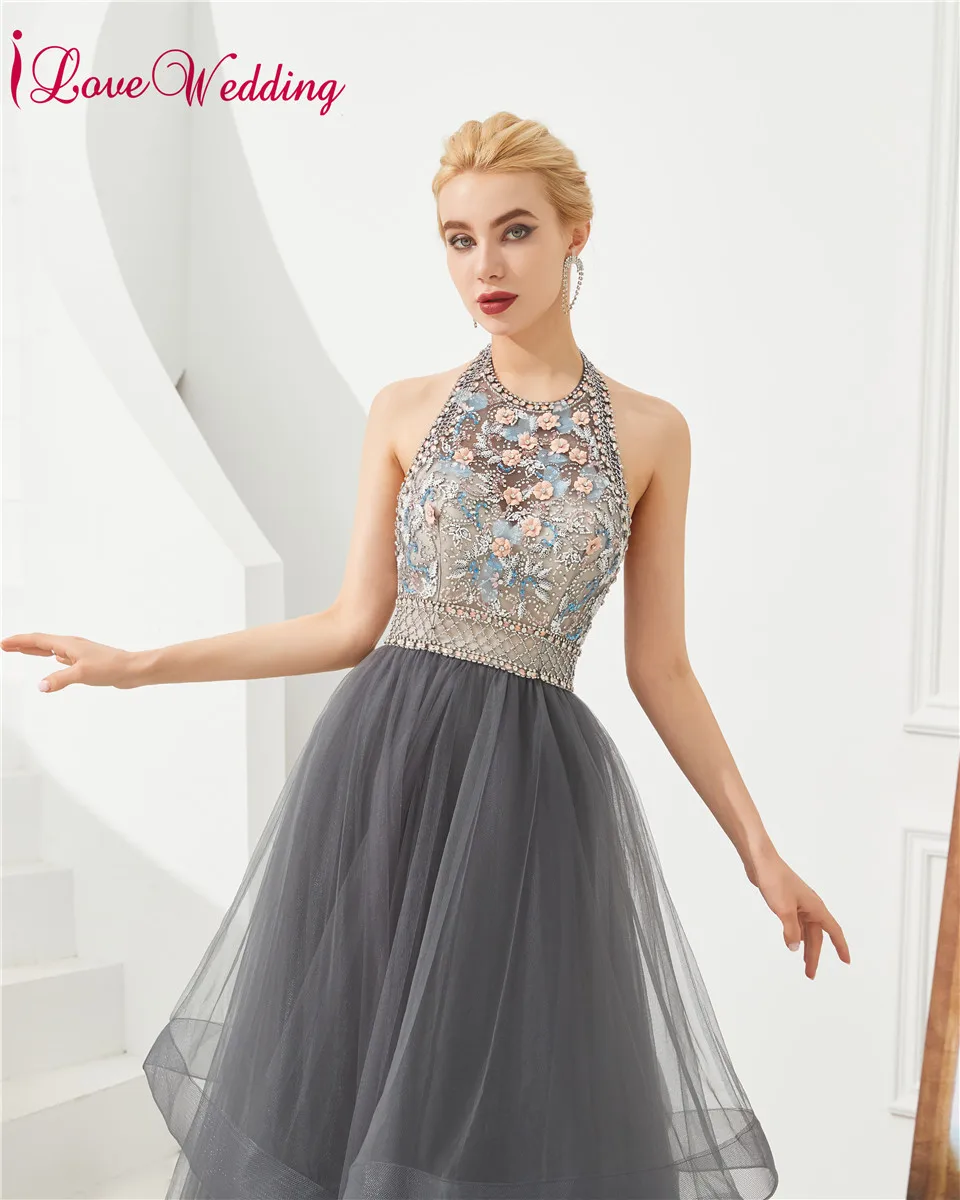 Vestidos de торжественное платье для выпускного вечера пикантные с лямкой на шее