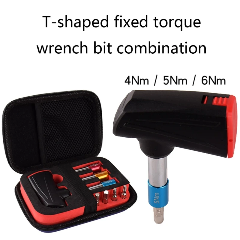 

7XEA 1/4-inch Drive Click Torque Wrench Set Chromium Vanadium Steel Bicycle Maintenance Kit Multifunction Tools