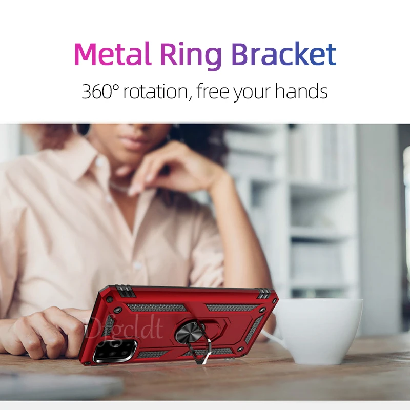 

Armor Magnetic Holder Ring Phone Case For Samsung Galaxy S20 Ultra S10 E S8 S9 Note 8 9 10 J4 J6 A6 J8 A7 A8 A9 2018 Plus Cover