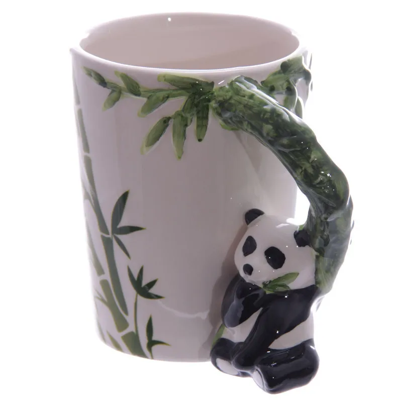 

Cute Parrot Raccoon Woodpecker Monkey Wolf Head 3D Stereo Bird Ceramic Mark Cup Water Cup Panda Cup Hand Painted 3D Animal Cup