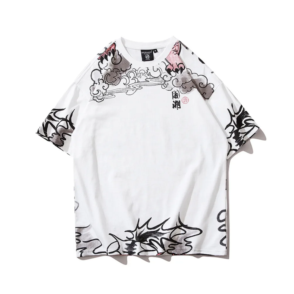 

Men's T-shirt Hip Hop Oversized Print 2021 Casual Harajuku Streetwear Summer Short Sleeve Cotton Tops Tee Tshirt