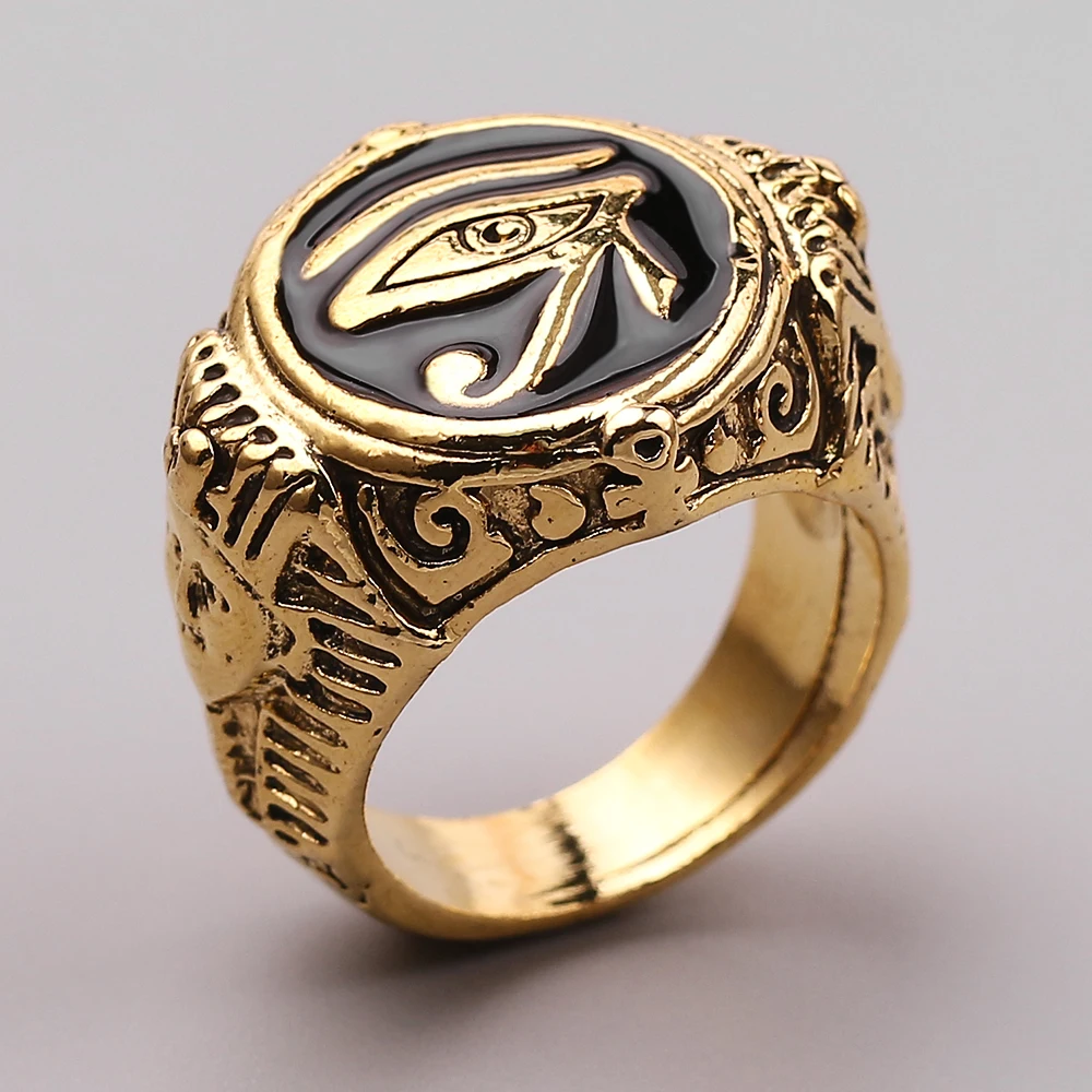 Винтажные золотые черные панковские кольца мужское кольцо в стиле панк