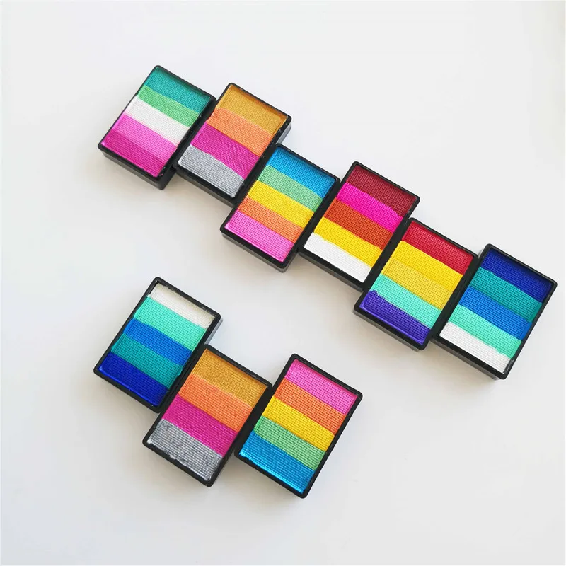 

30g Fluorescent Face Painting Rainbow Cake Split Sater-Based Eyeliner Safe Colorfull