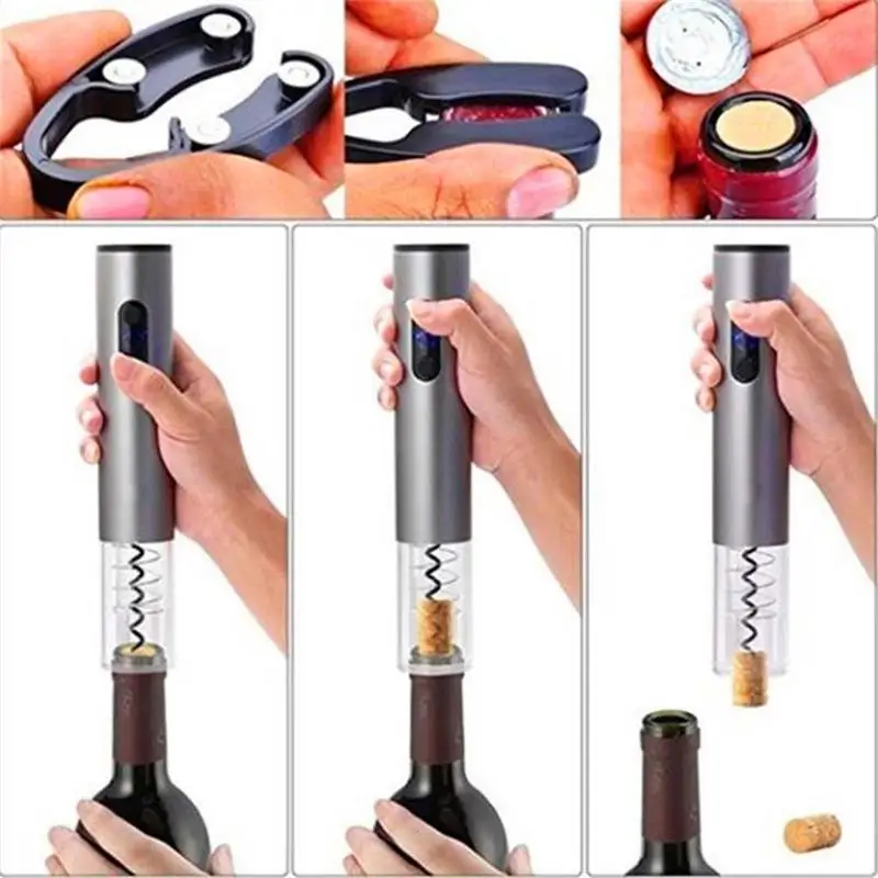 automatic bottle opener electric red wine openers stopper wine corkscrew foil cutter cork out tool kitchen accessories gadgets free global shipping