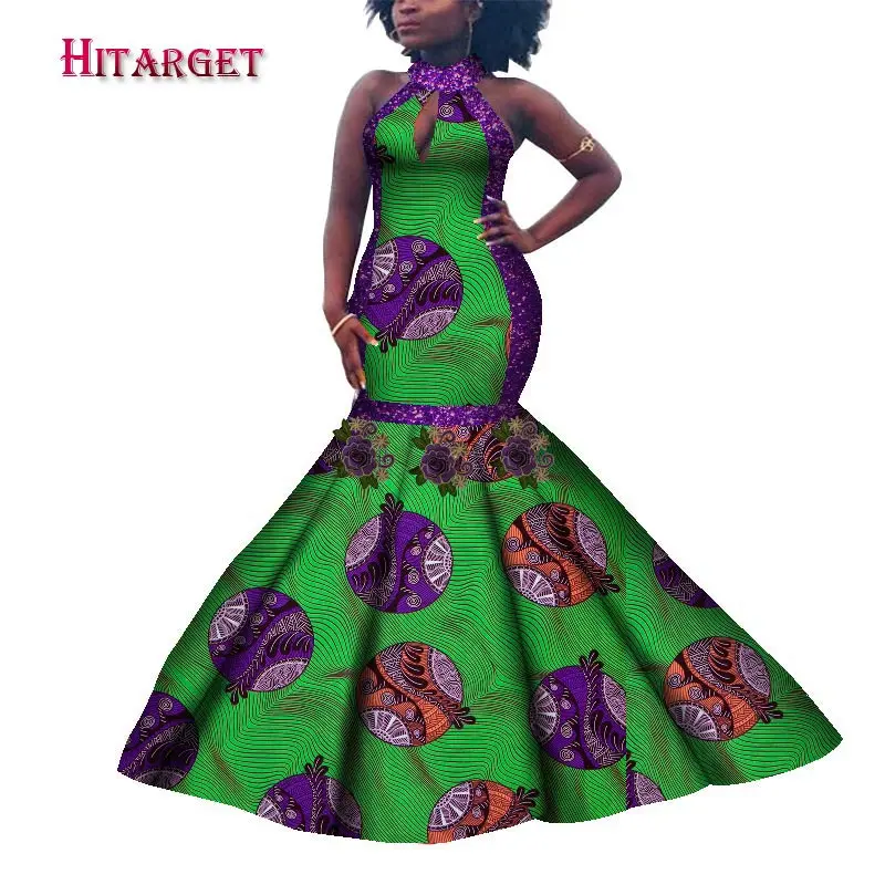 2021 African dress Party dress Multi-color floral dress Fashionable dress Sleeveless dress Tight skirt traditional dress wy7879