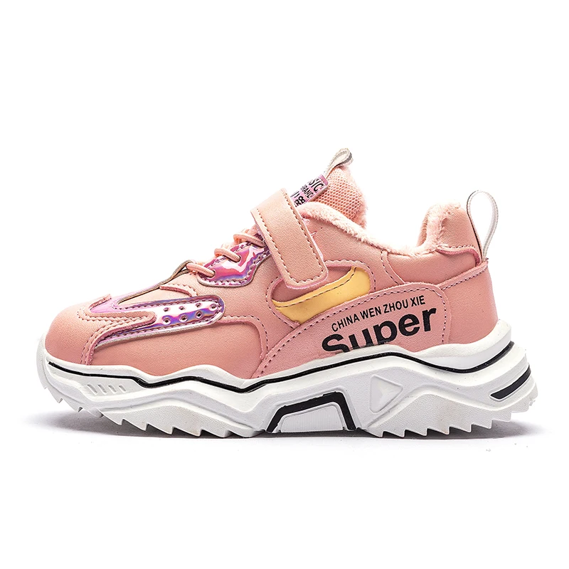 Зимняя теплая детская обувь для бега мальчиков удобные кроссовки подростков