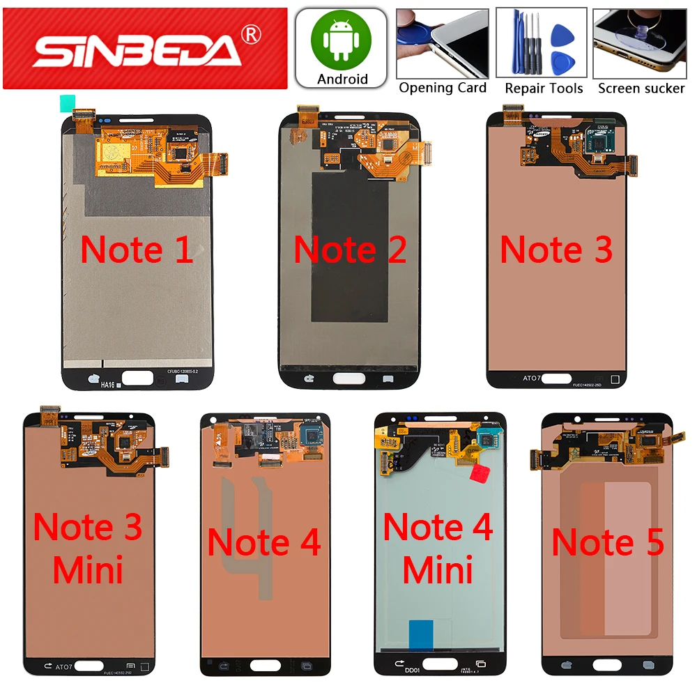Супер AMOLED для Samsung Galaxy Note 4 3 2 1 ЖК дисплей дигитайзер Neo экран Mini Note5