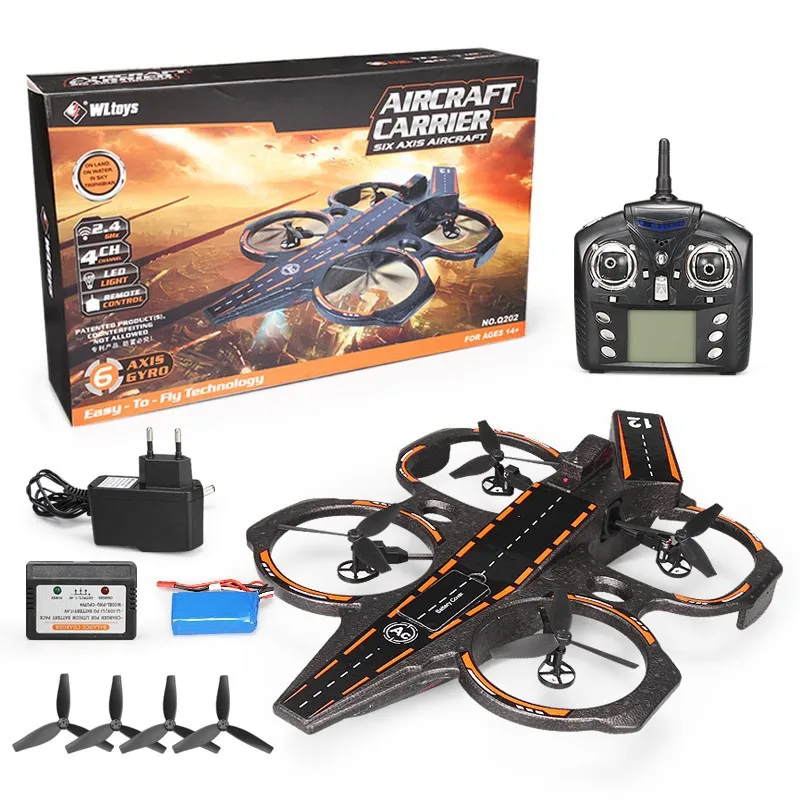 

Оригинальный WLtoys Q202 переноска аэроземноводный 6-осевой гироскоп 2,4G 4CH RC Квадрокоптер RTF