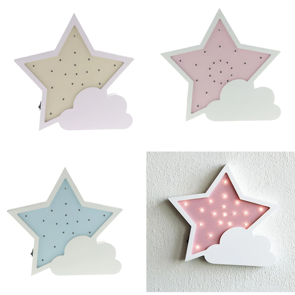 Милый ночник в виде облака звезды светодиодный 3D светильник подарок для детей