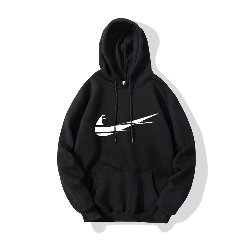 

Sweater plus fleece loose jacket European and American trend printing long-sleeved INIKE hoodie fleece sweater jacket