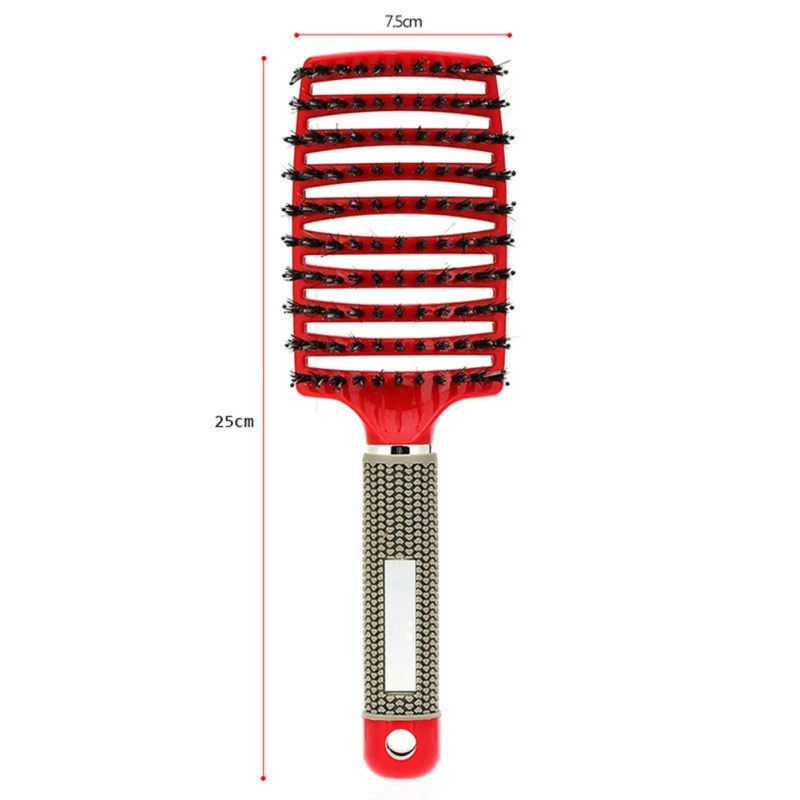 

Hair Scalp Massage Comb Women Wet Curly Detangle Large Salon Hairdressing Bristle Hair Nylon Boar Styling Hairbrush Paddle E5N4