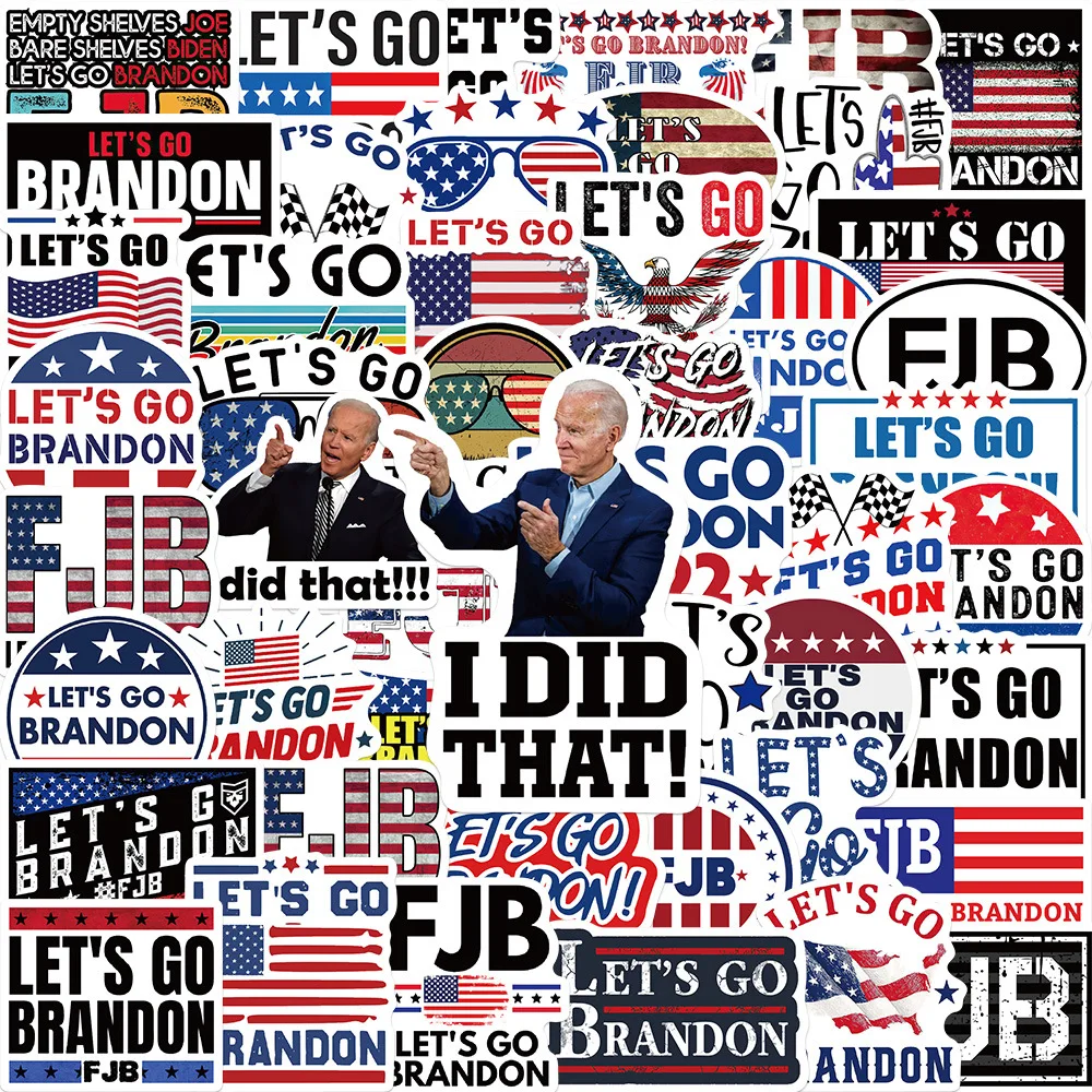 

10/30/50pcs Let's Go Brando Biden Stickers America President Suitcase Notebook Waterproof Cross-border Popular Models Cute Kids