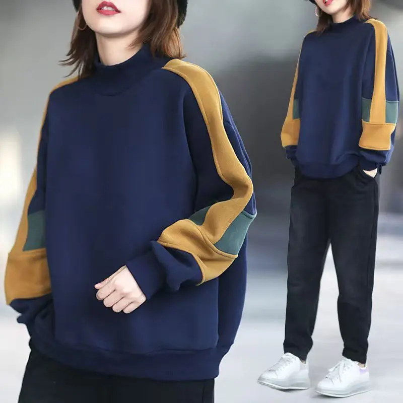 

New Women Patchwork Hoodies Spring And Autumn And Winter Casual Cotton Hoodies