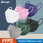Elough KN95 ffp2mask корейские одобренные CE маски FFP3 респираторная маска защитные взрослые маски многоразовые маски в виде рыбы черная маска