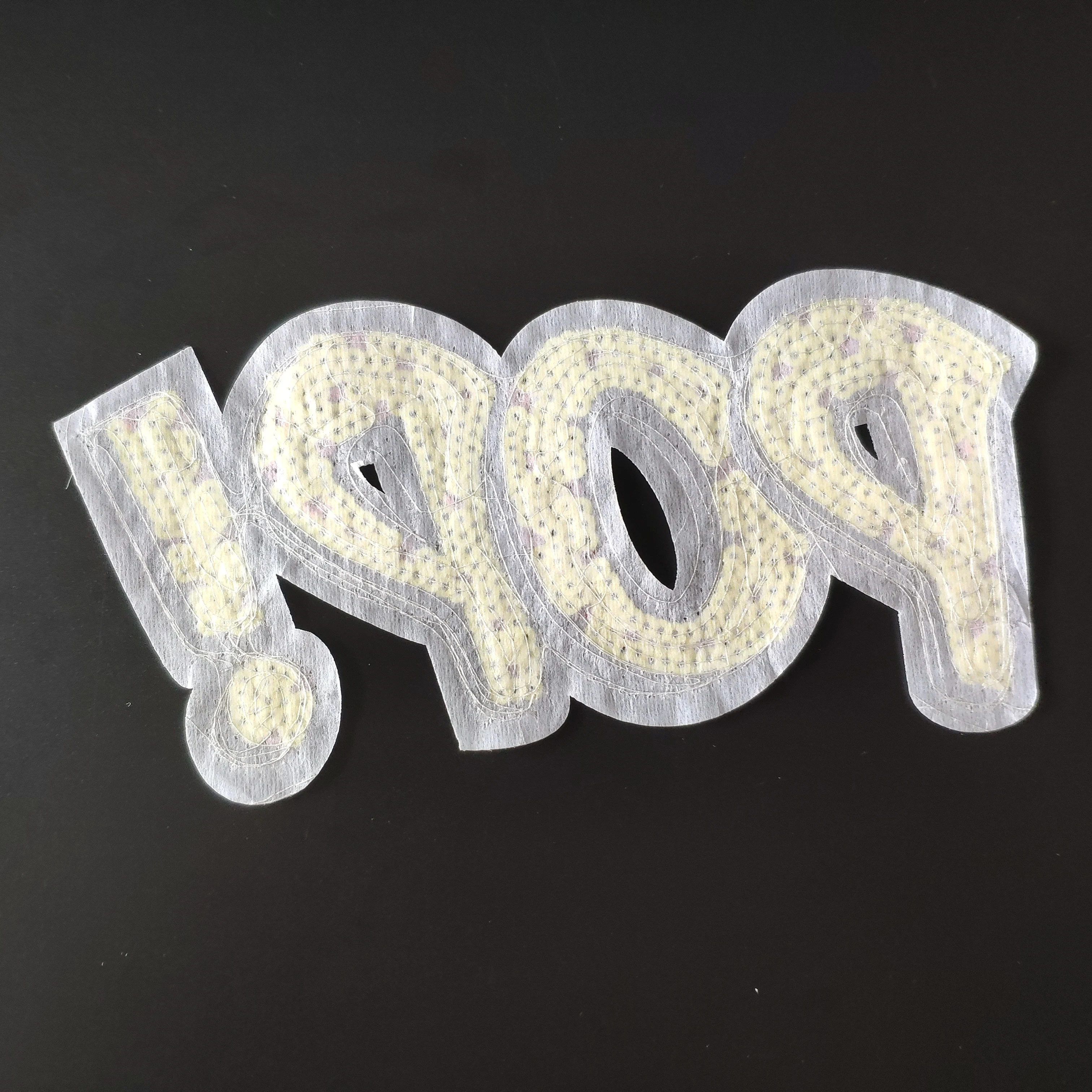 

Fashion Letters Patch Clothes Stickers Yellow Sequins Large Biker Badge Iron On Patches For Clothing Strange Things Christmas