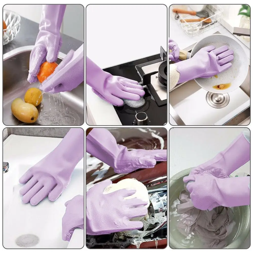 

Pet Grooming Cleaning Gloves Dog Cat Bathing Shampoo Glove Scrubber Magic Dishwashing Cleanner Sponge Silicon Hair Removal Glove