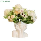 Nordic Керамика человеческого тела Art Ваза абстрактный Скульптура цветочный горшок для растений Декор в гостиную ваза ручной работы, Декор для дома, украшения