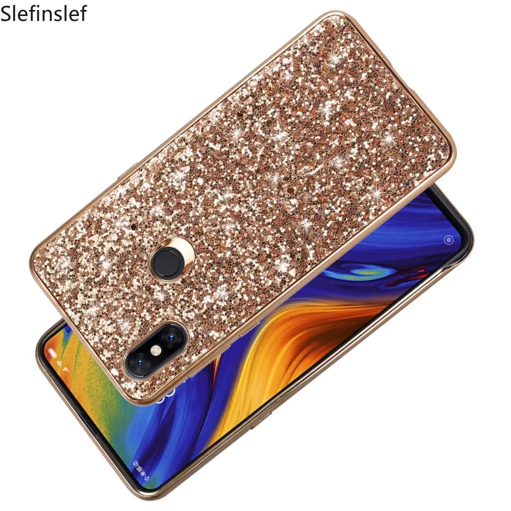 Чехол для Xiaomi Mi Mix 3 Роскошный Жесткий блестящий тонкий защитный задний из