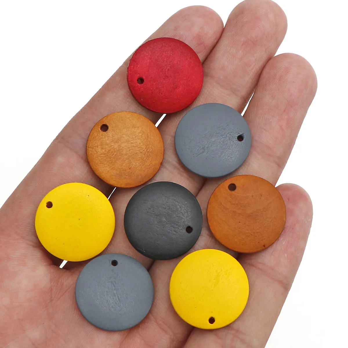 Круглые бусины из натурального дерева цветные ручной работы для изготовления