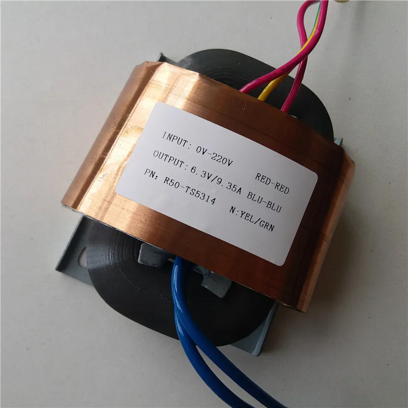6 3 V 9.35A R сердечник трансформатор 60VA R50 пользовательский 220V вход медный щит выход