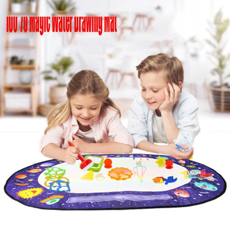 

Magic Water Drawing Mat Carpet Doodle Mat 4 Drawing Pens 1 Stamps Set Painting Board Painting Blanket Educational Toys For Kids