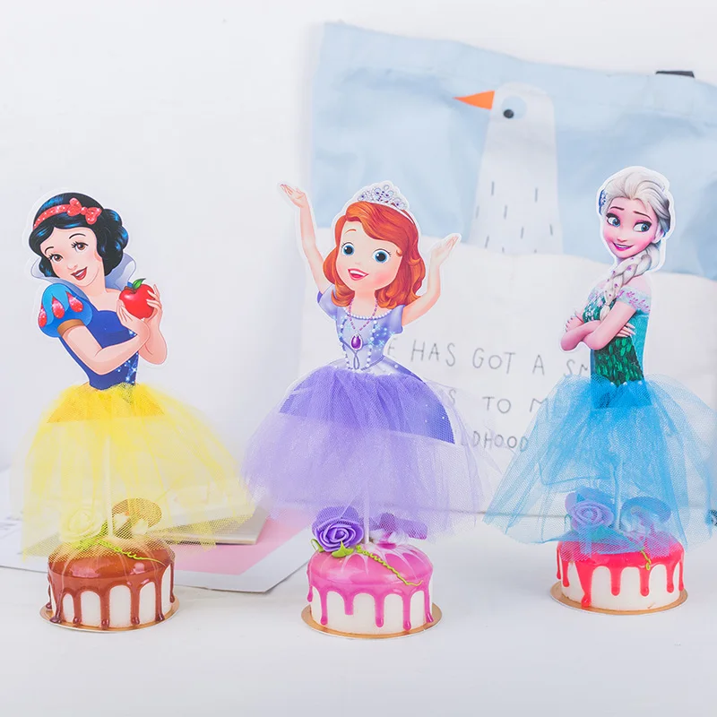 1 шт./лот Disney Frozen Elsa Princess украшение для дня рождения детский Топпер торта девочек