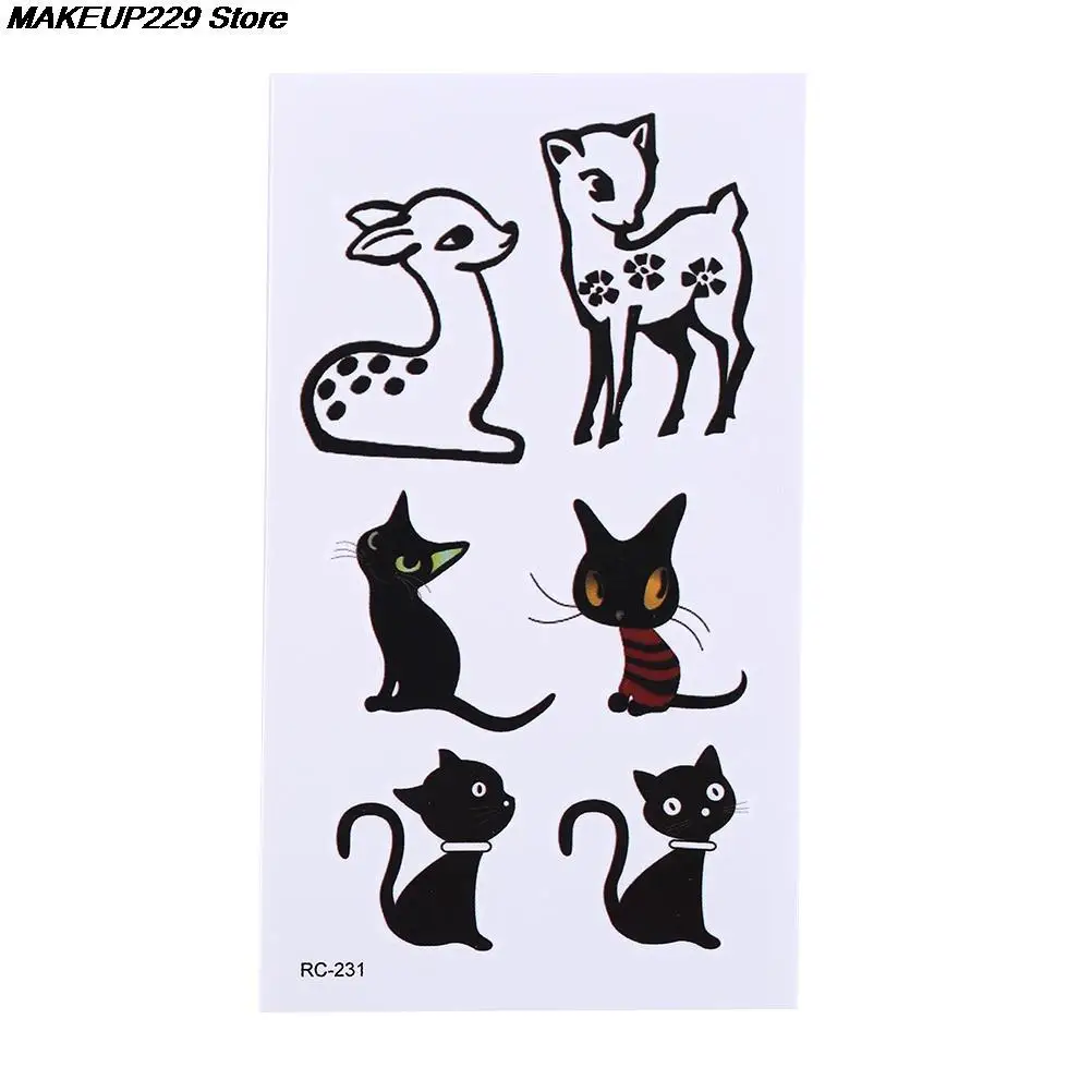 1 лист черный водонепроницаемый стикер s боди-арт временная татуировка наклейка
