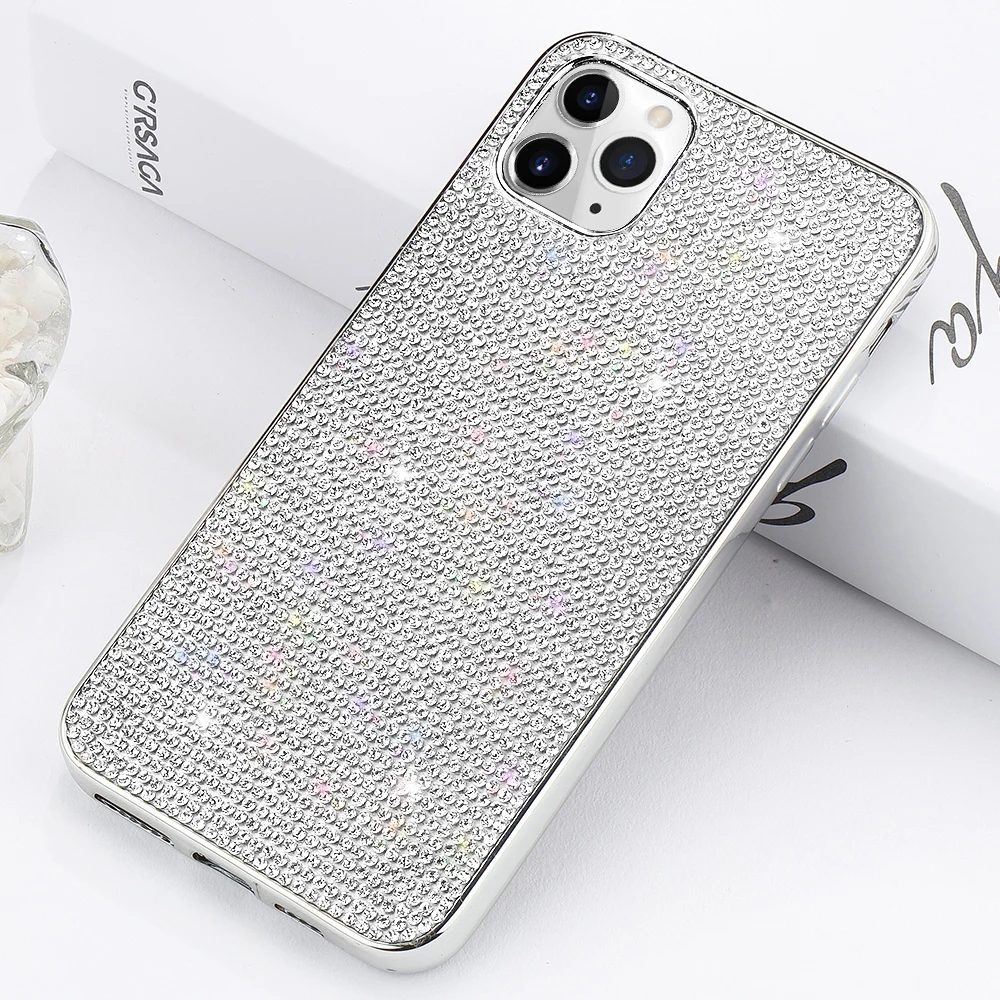 

Hard PC Glitter Bling Rhinestone Case For Iphone 11 12 Pro Max X Xr Xs Crystal Case For Iphone 8 7 Plus 6 6s SE2 2020 12 Mini