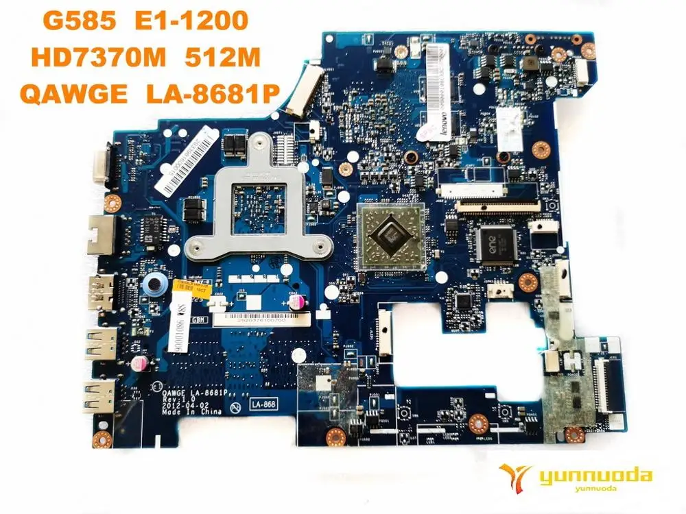 Оригинальная материнская плата для ноутбука Lenovo G585 E1-1200 HD7370M 512M QAWGE LA-8681P, проверенная и работающая хорошо, бесплатная доставка.