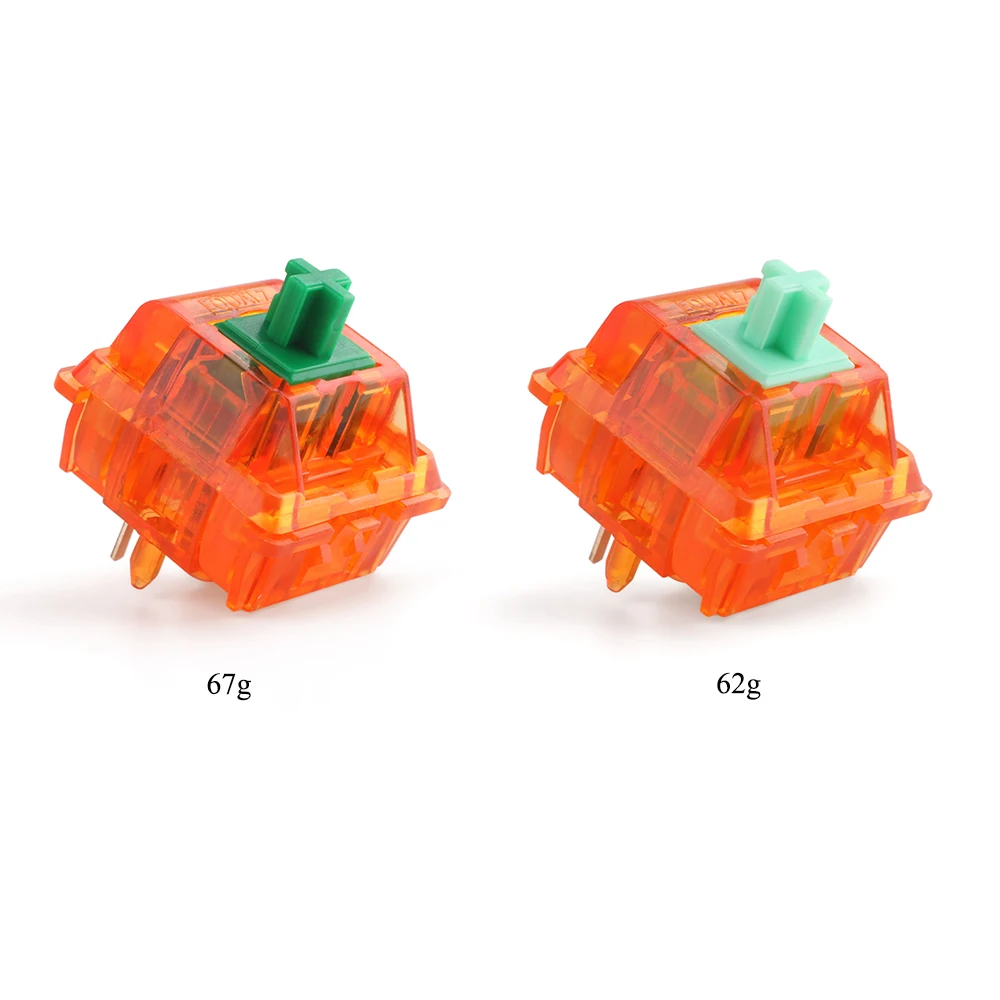 Equalz 5 Pin Orange 62g 67g Выключатели V2 для обслуживания DIY механической клавиатуры с полупрозрачным линейным переключателем.