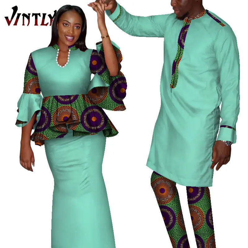 Традиционная африканская одежда для пар мужские костюмы Дашики и женские с