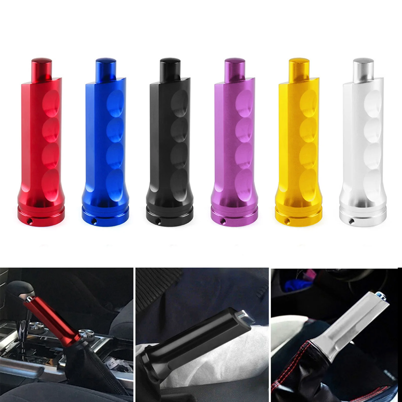 

Universal Stylish Car Hand Brake Aluminum Alloy Protector Cover Anti-Slip Handle Cover Interior Decor Car Modified Supplies