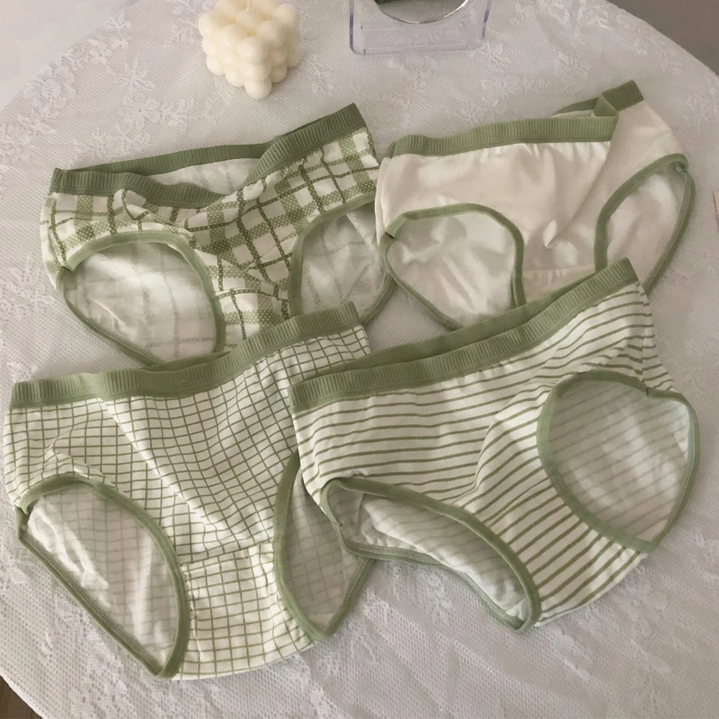 

Harajpee Lovely Underwear Japanese Panties Women's Pure Cotton Antibacterial Summer 2021 New Korean Mid Waist Briefs Leggings