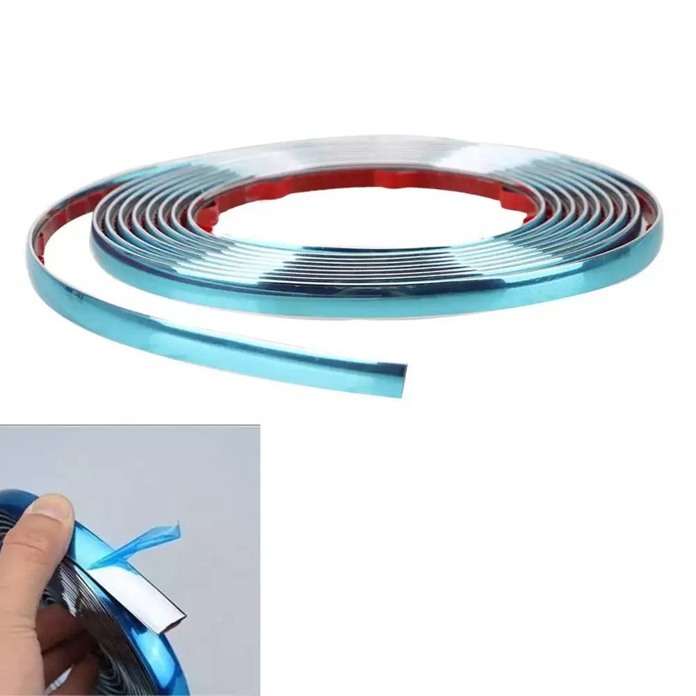 

8mm*3Meter Side Door Chrome Strip Body Bumper Door For Most Cars Silver