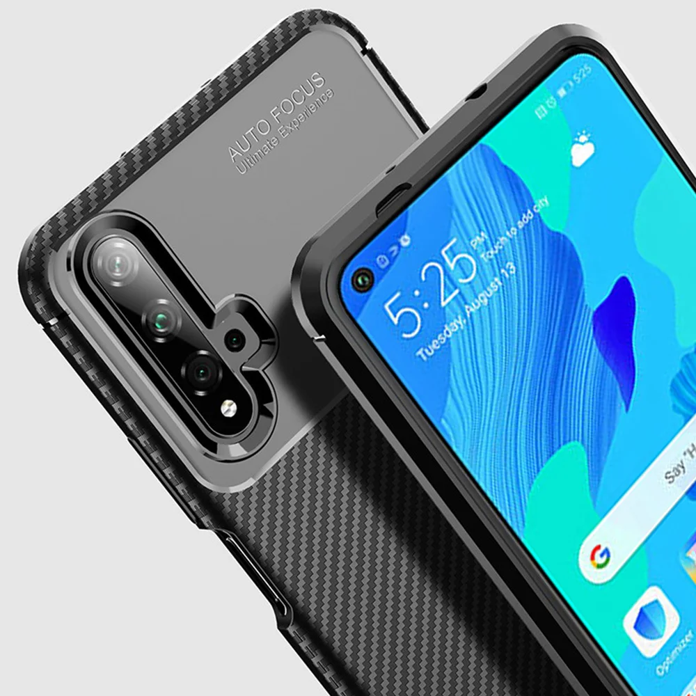keysion shokproof case for huawei nova 5t matte carbon fiber silicone bumper flex phone cover for huawei honor 20 20s 20 pro free global shipping
