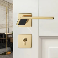 1set european door lock solid wood interior bedroom livingroom hotel safety mute zinc alloy split door handle home gate hardware