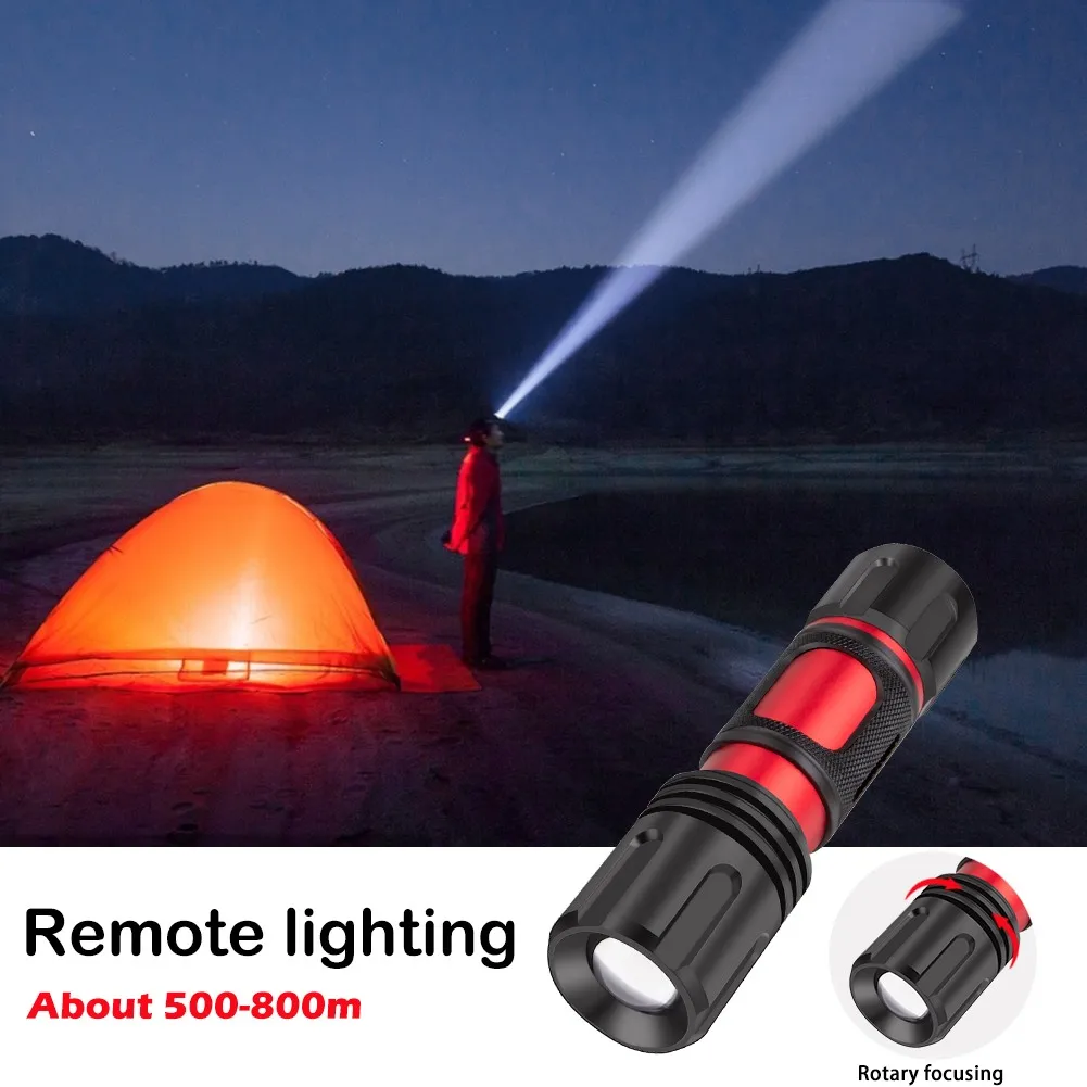 

Mini Flashlight XML L2 LED 5 Lighting Modes Waterproof Torch Rotary Zoom Focus Stylish Portable Lantern Suit for Night Lighting