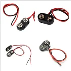 100 ПК 9 Volt Батарея карабин ремень клип т Тип жесткий корпус Пряжка держатель 15 см подводящего провода Батарея оснастки зажим для наращивания волос