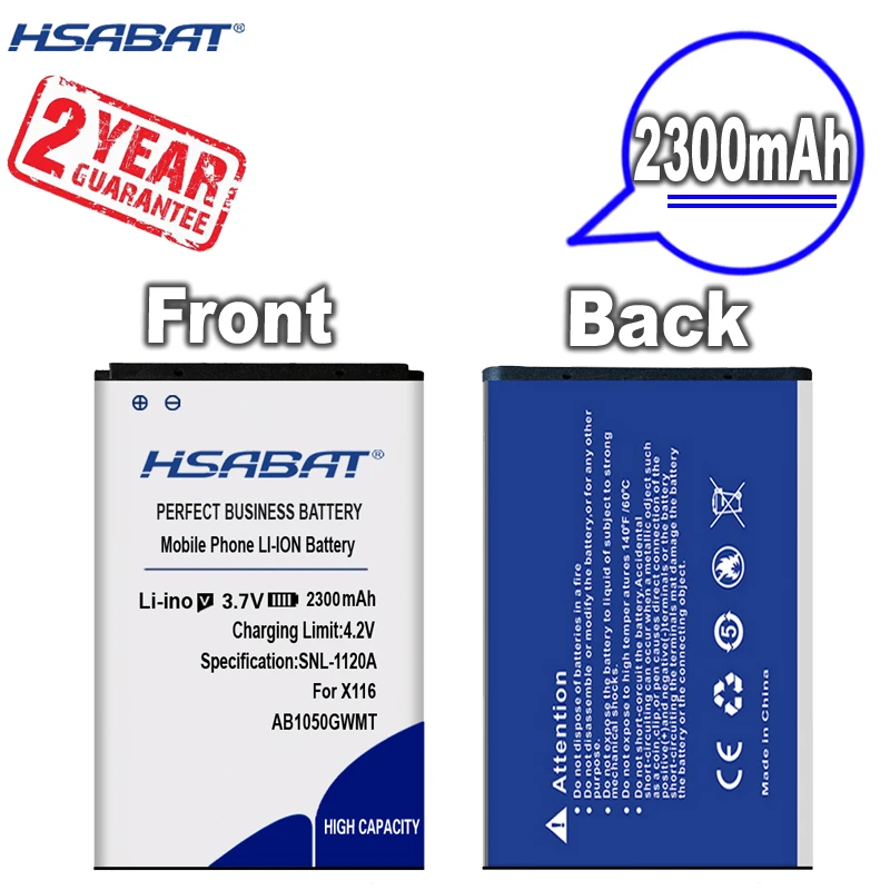 Новое поступление [HSABAT] 2300 мАч AB1050GWMT AB1050FWMX Сменный аккумулятор для PHILIPS Xenium X116 X125