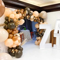 102114122pcs wedding party coffee brown balloons arch kit skin color latex garland decor baby shower supplies backdrop