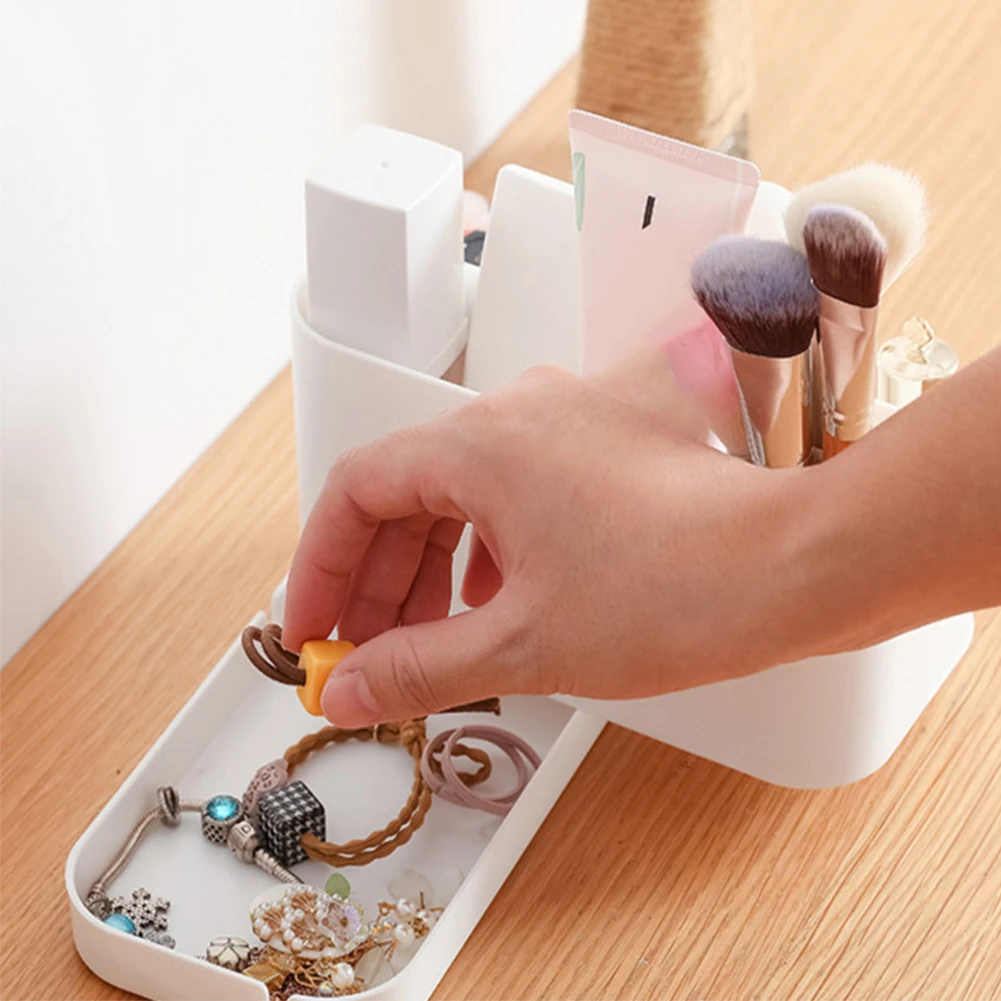 Вращающийся настольный органайзер для хранения косметики многофункциональный