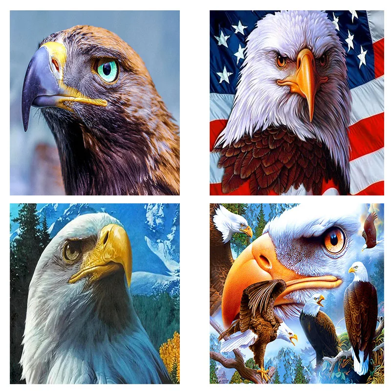 

Diamond Painting 5D Diamonds DIY Animal-Eagle Cross Stitch Full Square Drill Embroidery Colorful Handmade Home Room Wall Decor