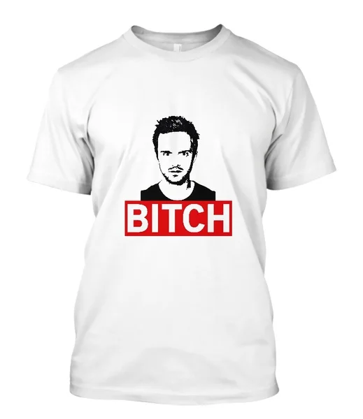 

New Jesse Pinkman Bitch New October Men's White T-shirt Size S to 3xl Men Cotton T-shirt