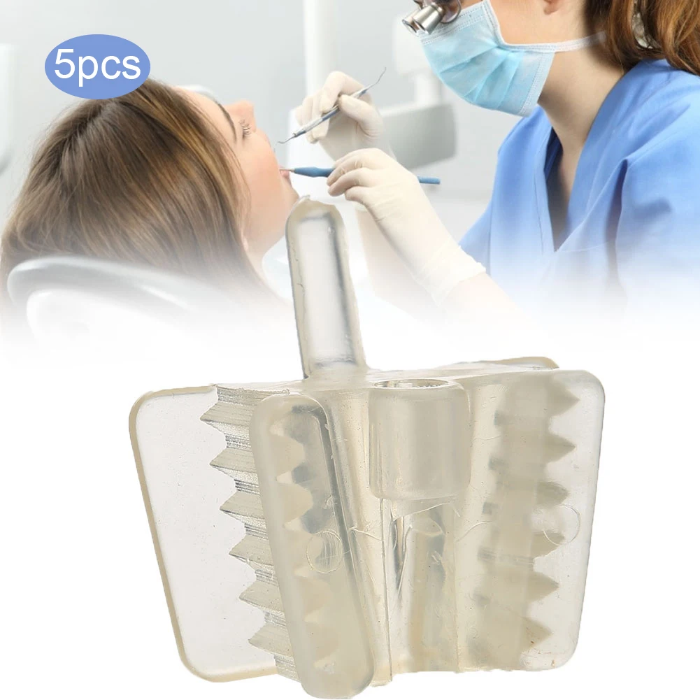 

5Pc Oral Silicone Dental Mouth Opener Support Holding Retractor Bite Block With Hole Can Interpose Saliva Aspirator Dentist Tool